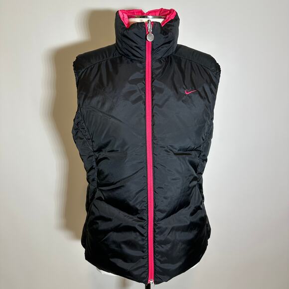 Nike Reversible Pink/Black Duck Down Puffer Vest Training Womens Large 12-14 L - Picture 2 of 12